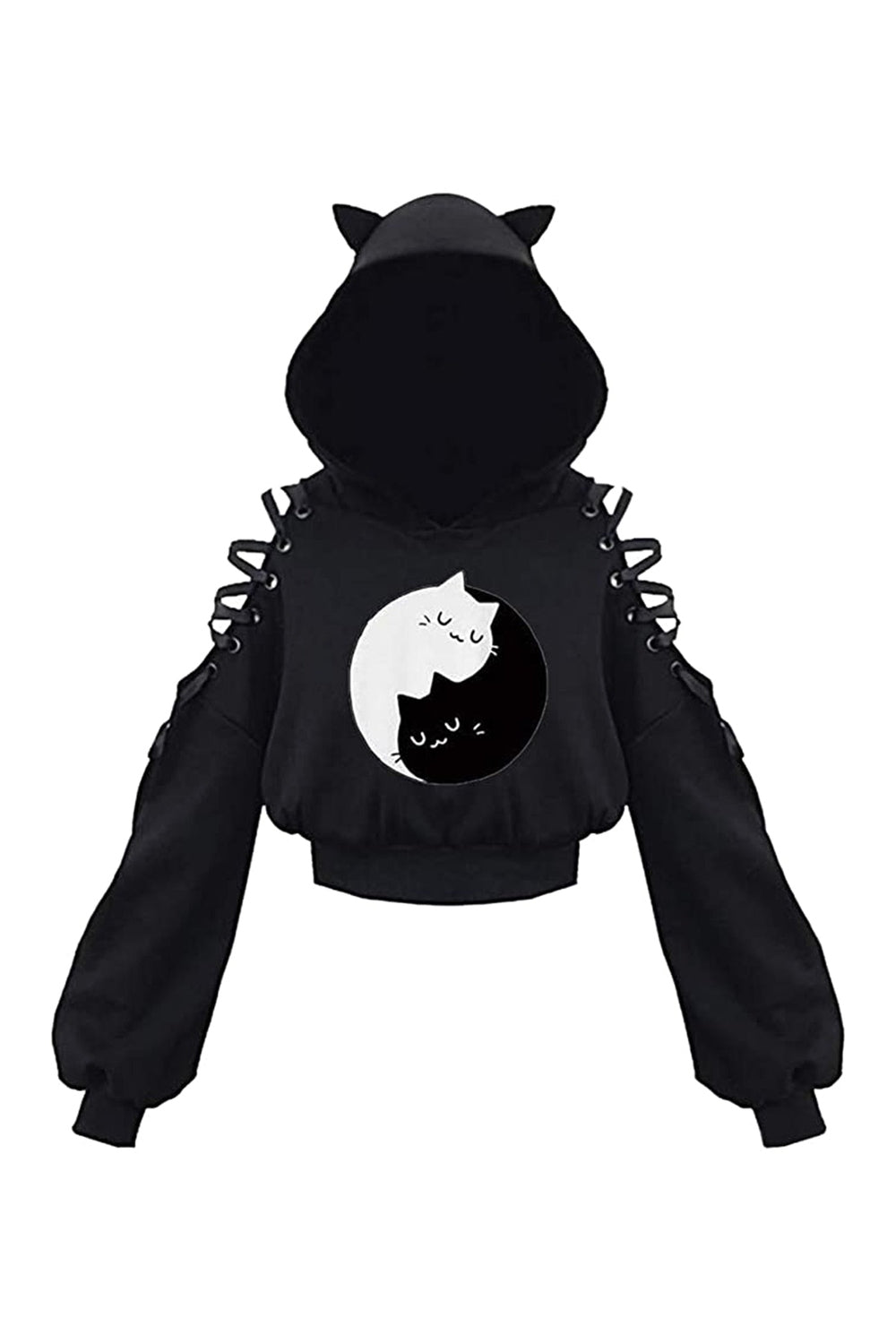 Fall Witch Style Long Sleeve Crop Hoodie