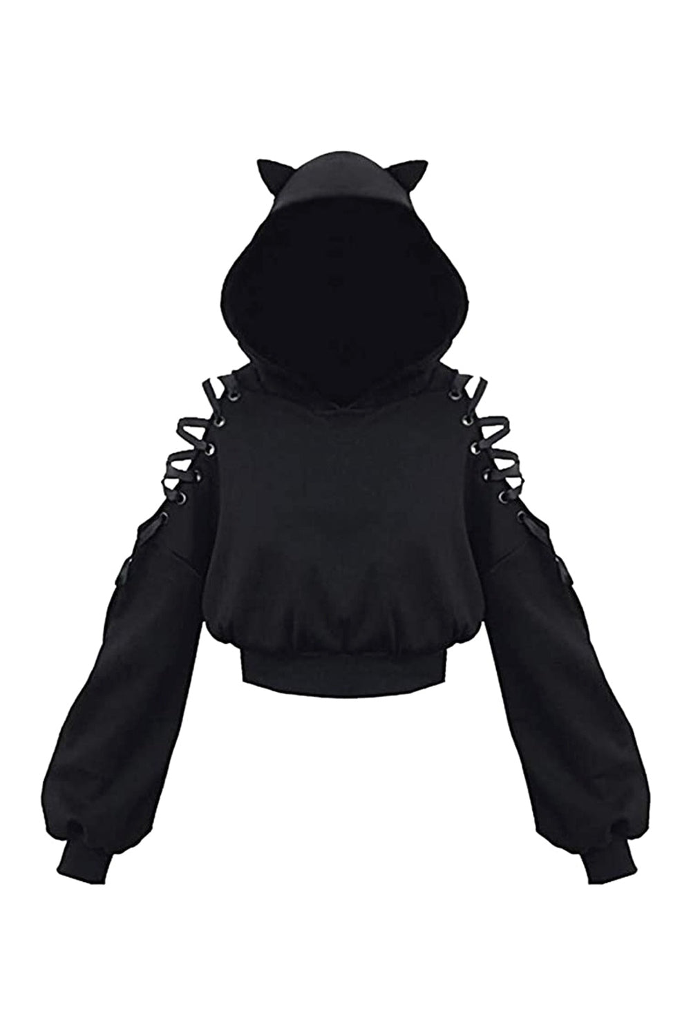 Fall Witch Style Long Sleeve Crop Hoodie