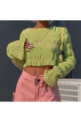 Y2k Aesthetic Green Crop Top