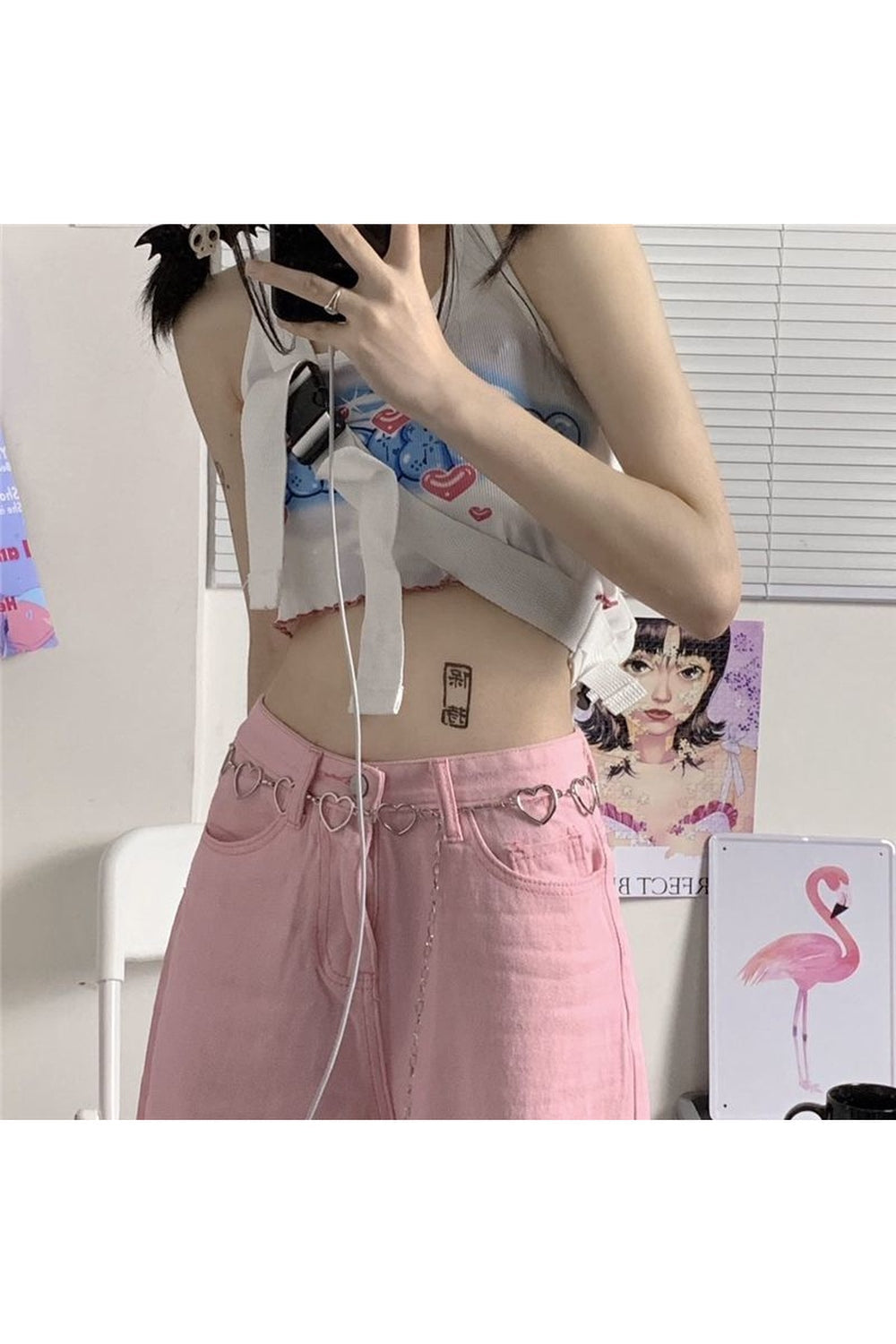 Y2K Baggy-Jeans in Pink