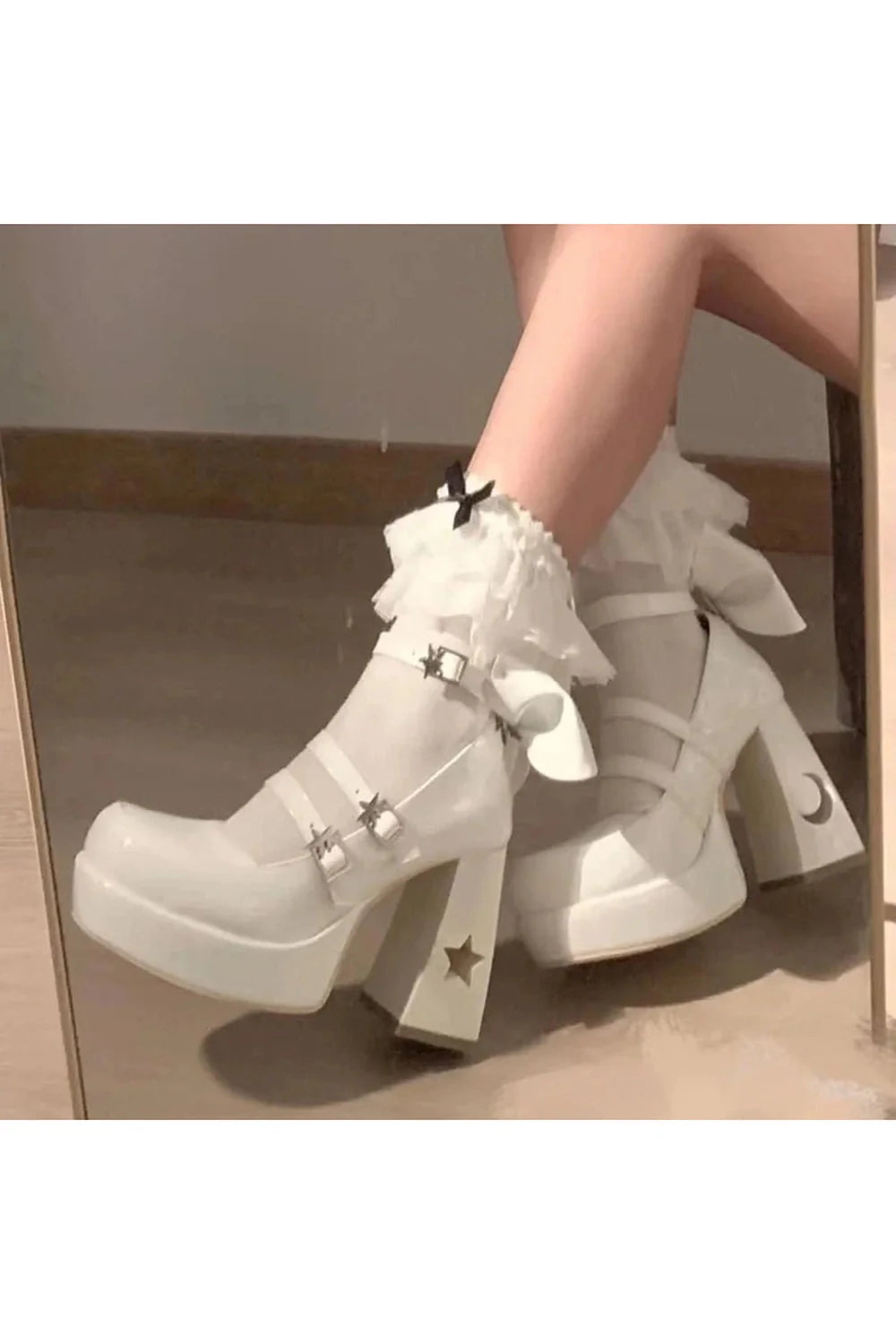 Chaussures Mary Jane à plateforme épaisse Y2K pour femmes