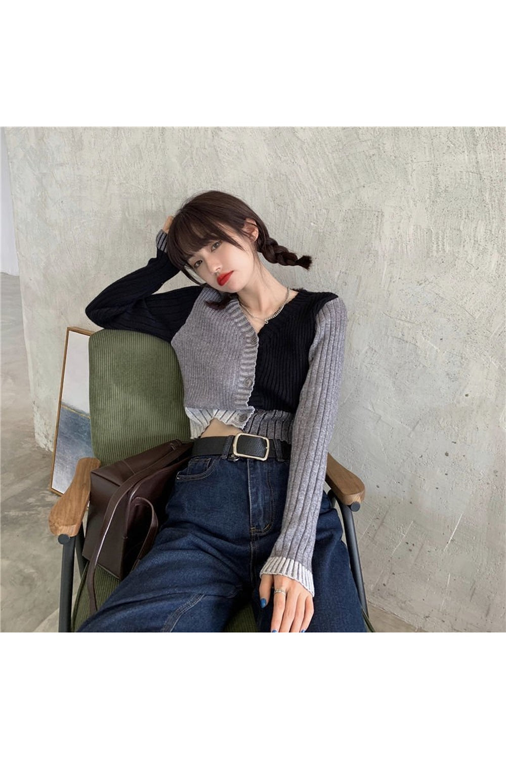 Fall Y2k Cropped Cardigan
