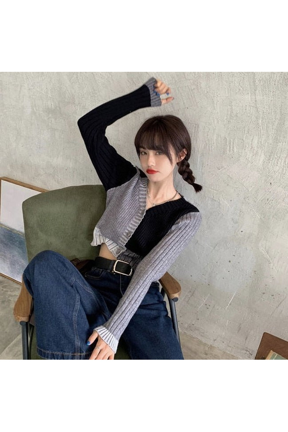 Fall Y2k Cropped Cardigan