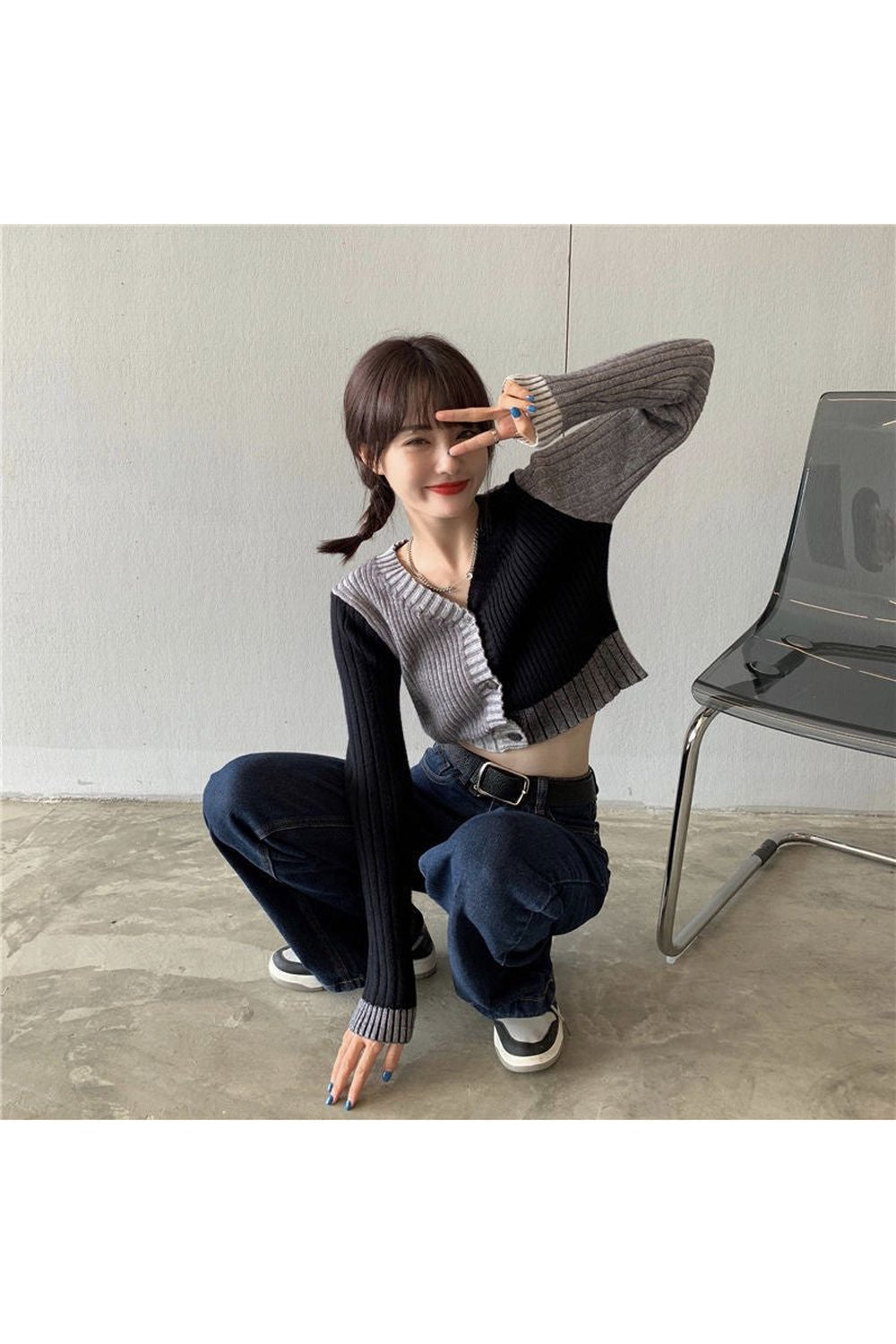 Fall Y2k Cropped Cardigan