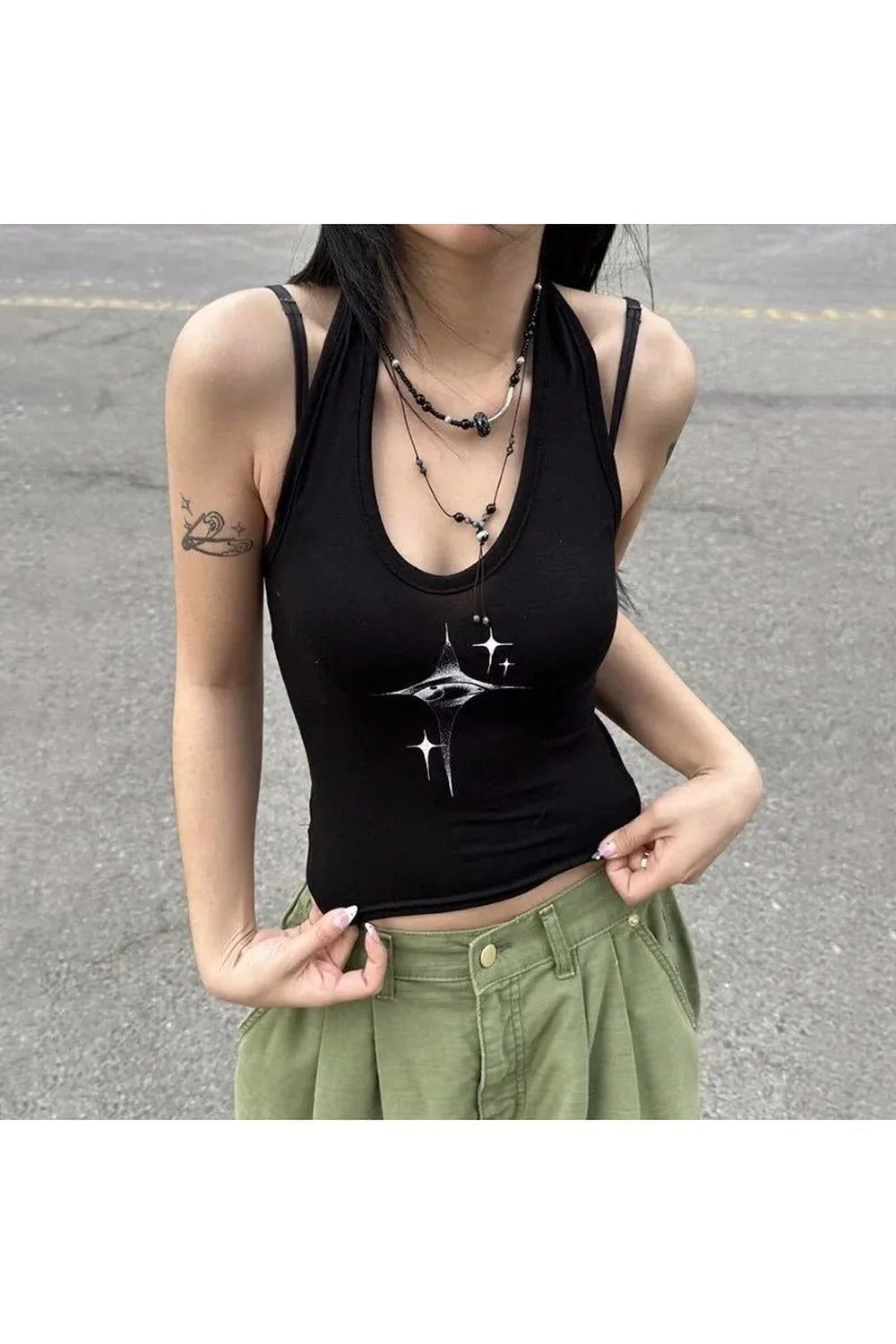 Y2K Devil's Eyes Retro Top