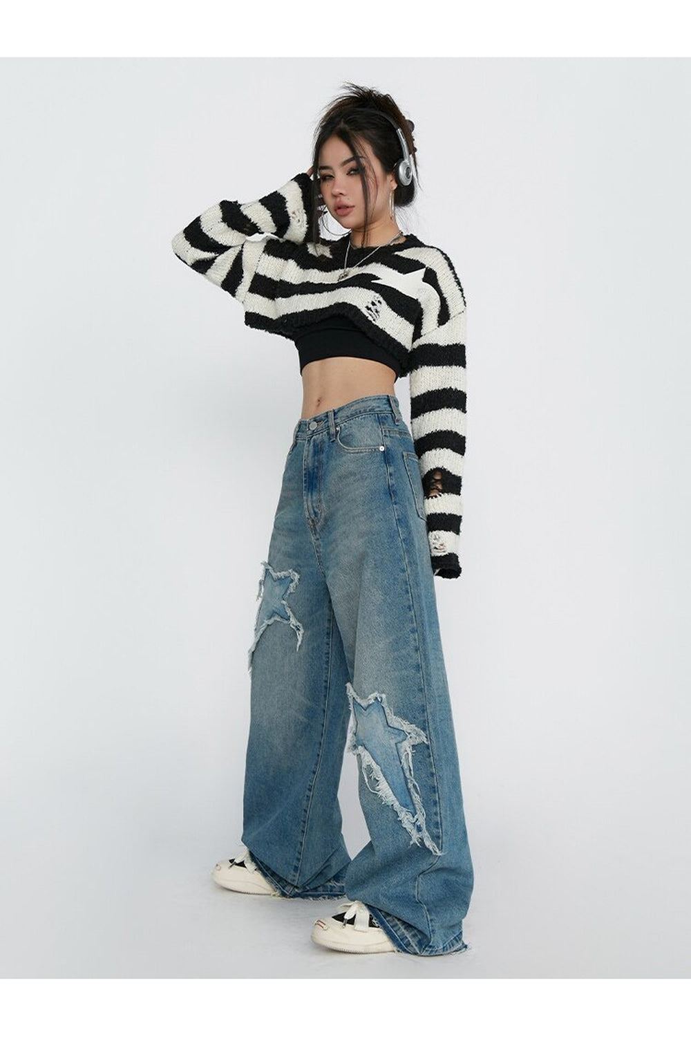 Y2k Embroidered Denim Pants