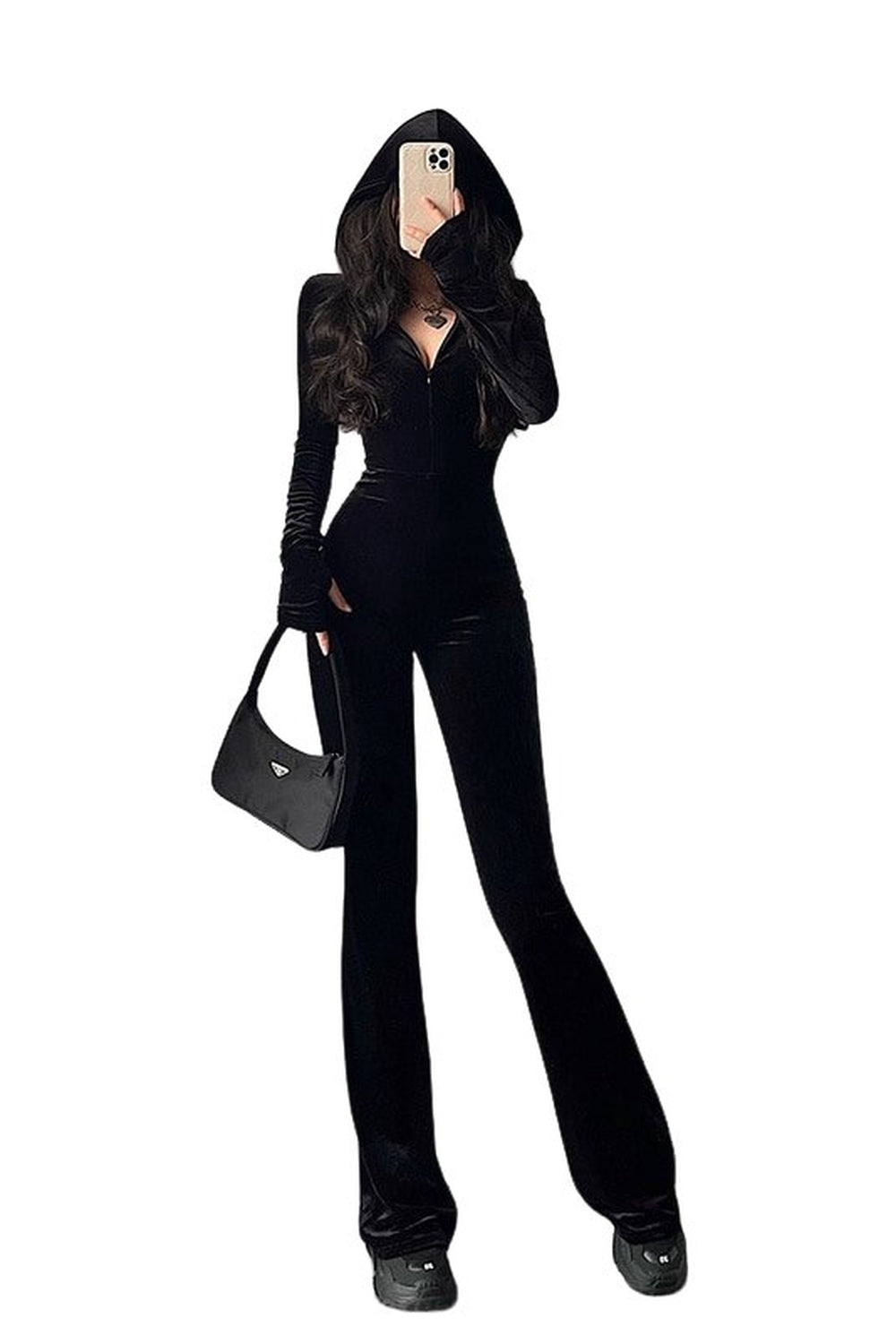Y2k Black Velvet Tracksuit