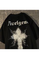 Y2k Goth Kreuz T-Shirt