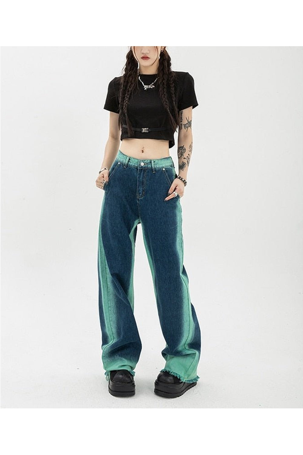 Fall Y2K  Gradient Color Jeans