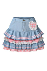Y2K Kawaii Denim Minirock