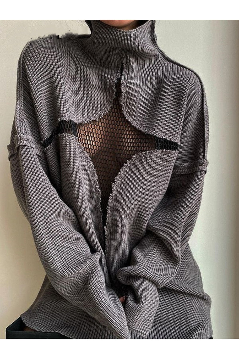 Fall Y2K Mesh Hollow Sweater