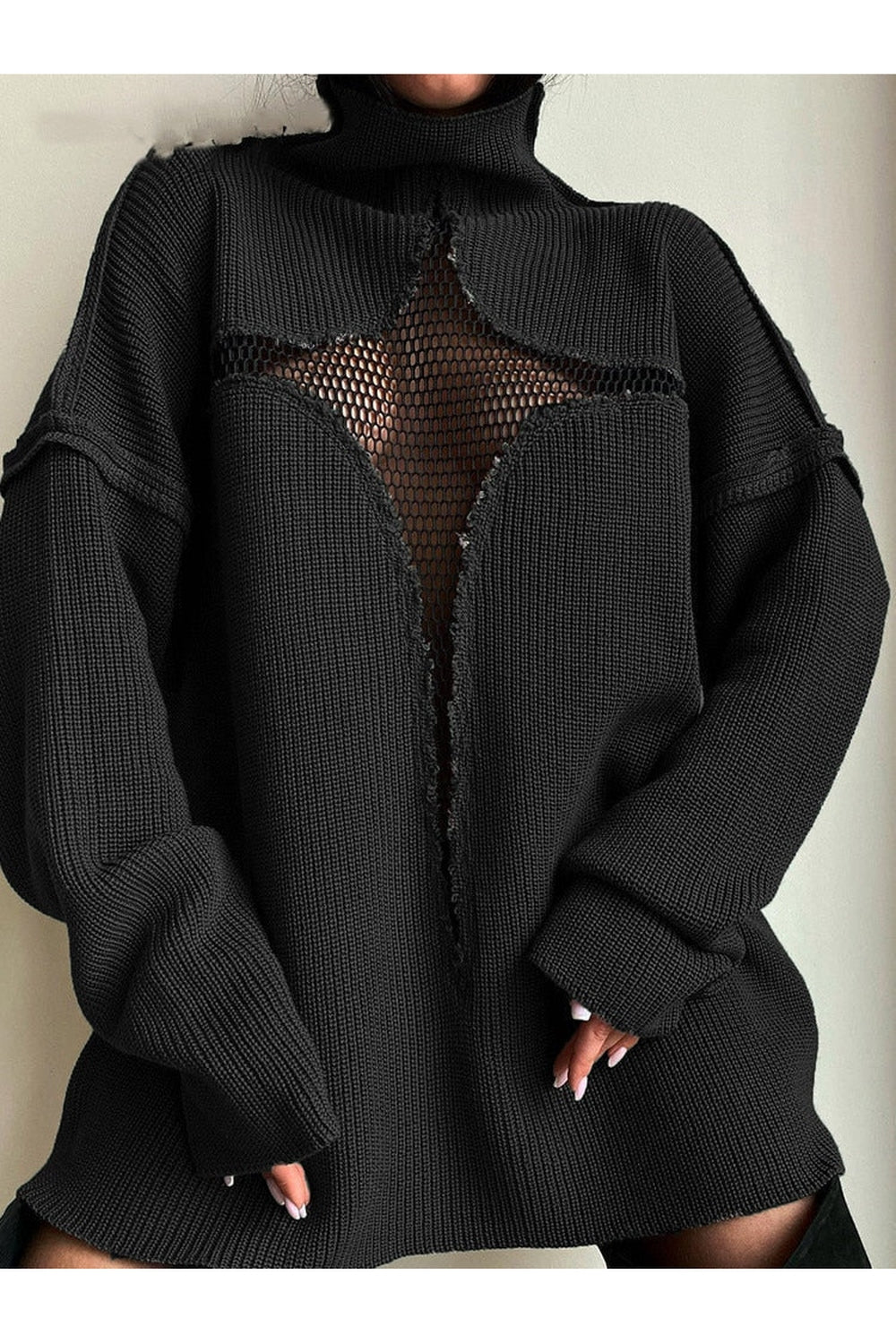 Fall Y2K Mesh Hollow Sweater