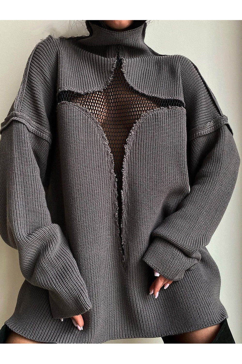 Fall Y2K Mesh Hollow Sweater