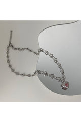 Collier cœur pêche Y2K