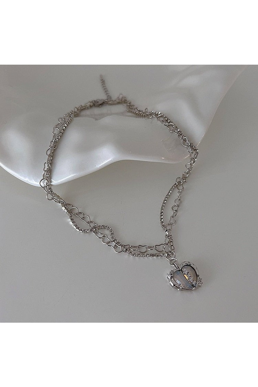 Collier cœur pêche Y2K