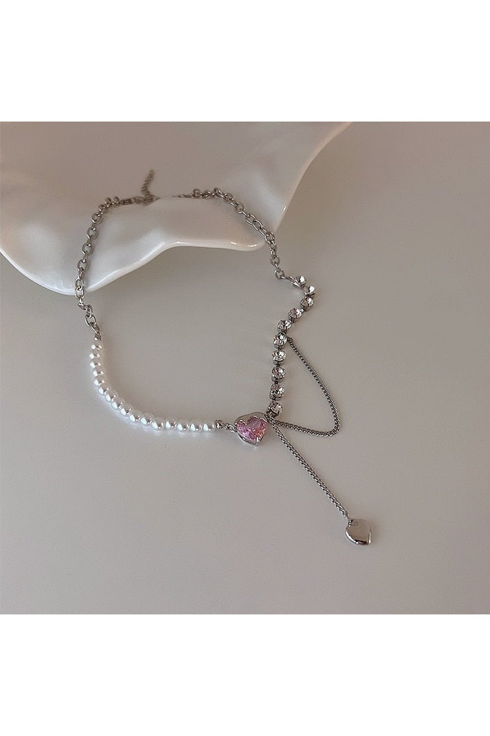 Collier cœur pêche Y2K
