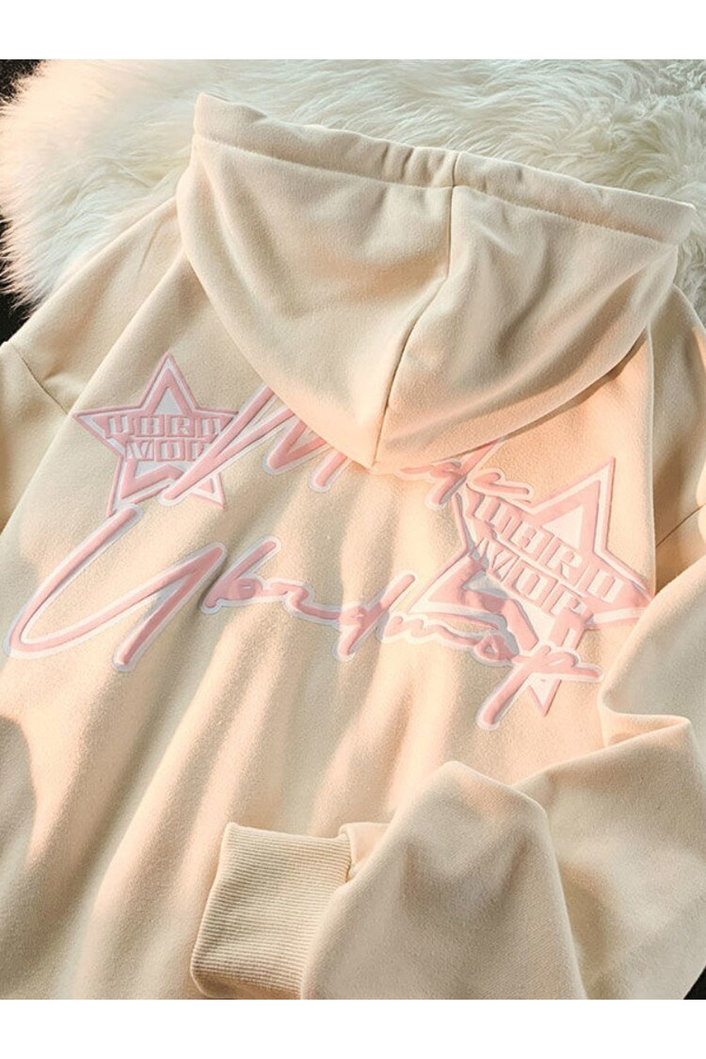 Fall Y2k Pink Star Zip Up Hoodie