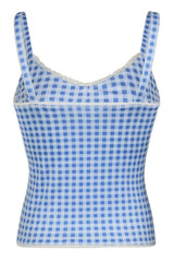 Y2K Plaid Lace Cami Top