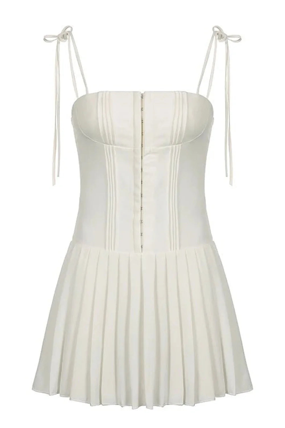 Y2K Pleated Sleeveless Corset Dress