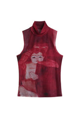 Y2K Red Sleeveless Top