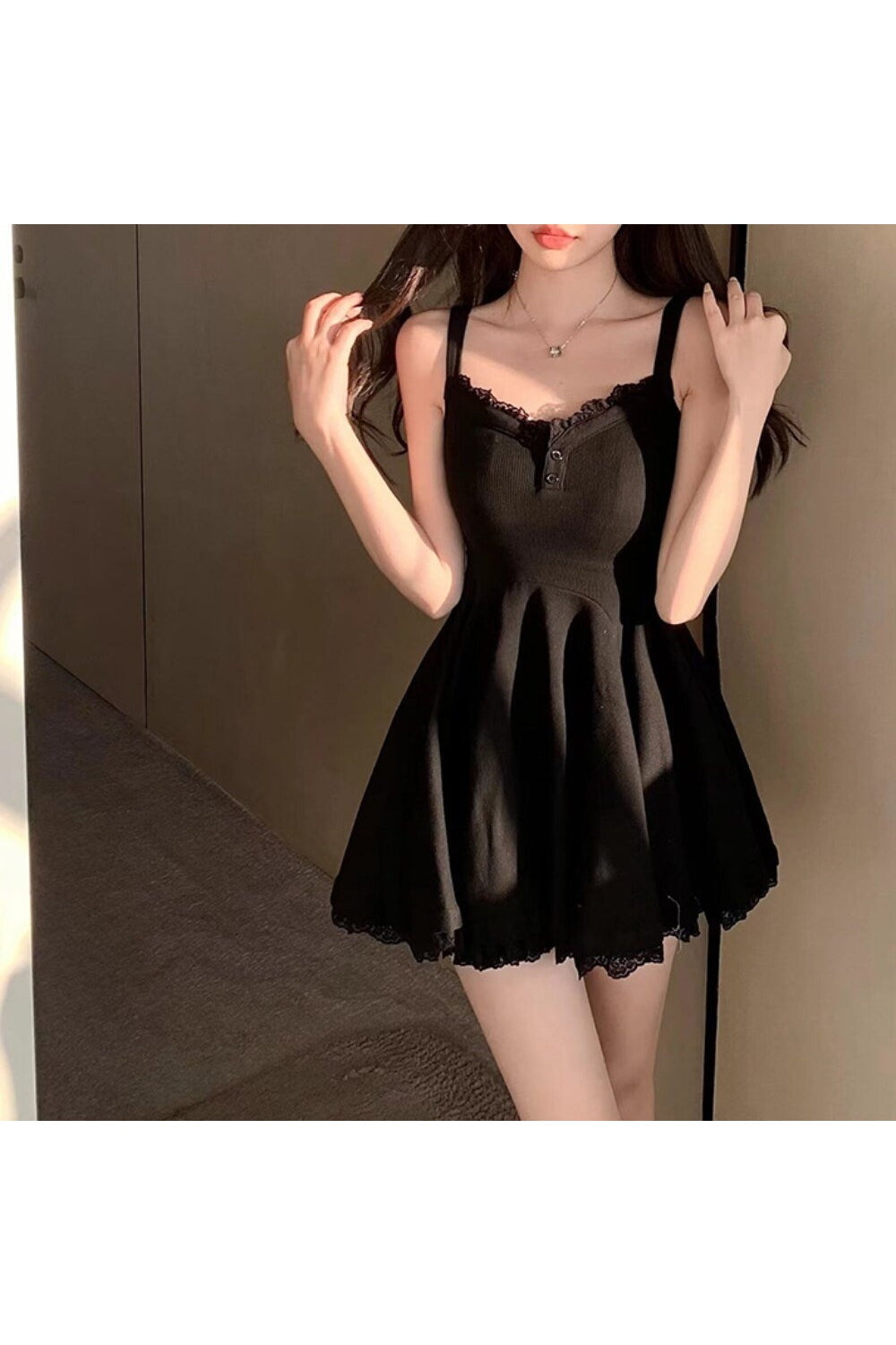 Robe d'été trapèze à bretelles spaghetti Y2K