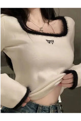 Pull en maille à col carré Y2K