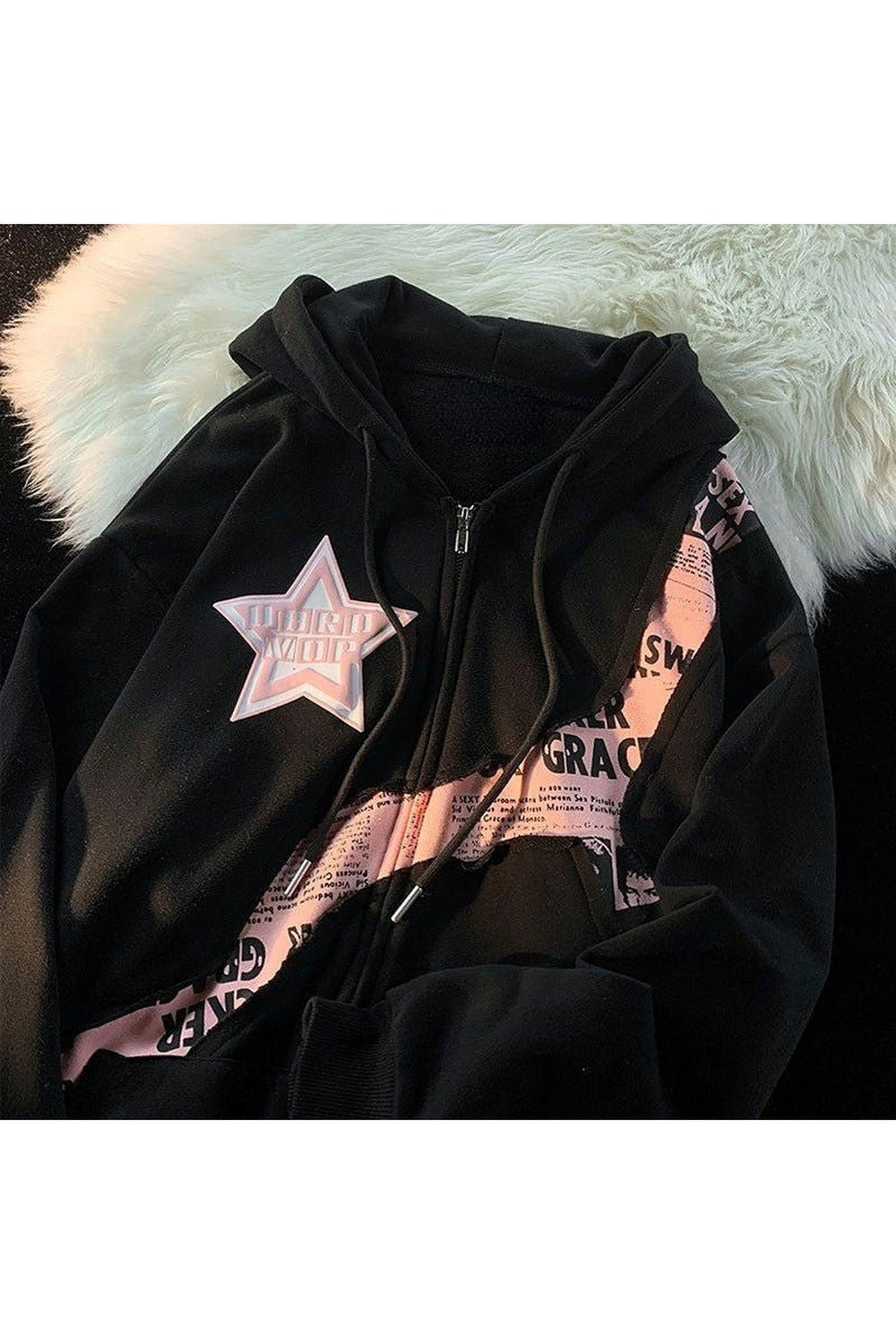 Fall Y2k Star Zip Up Hoodie