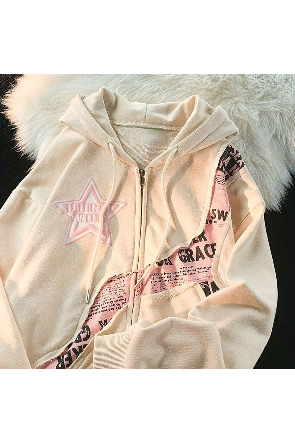 Fall Y2k Star Zip Up Hoodie