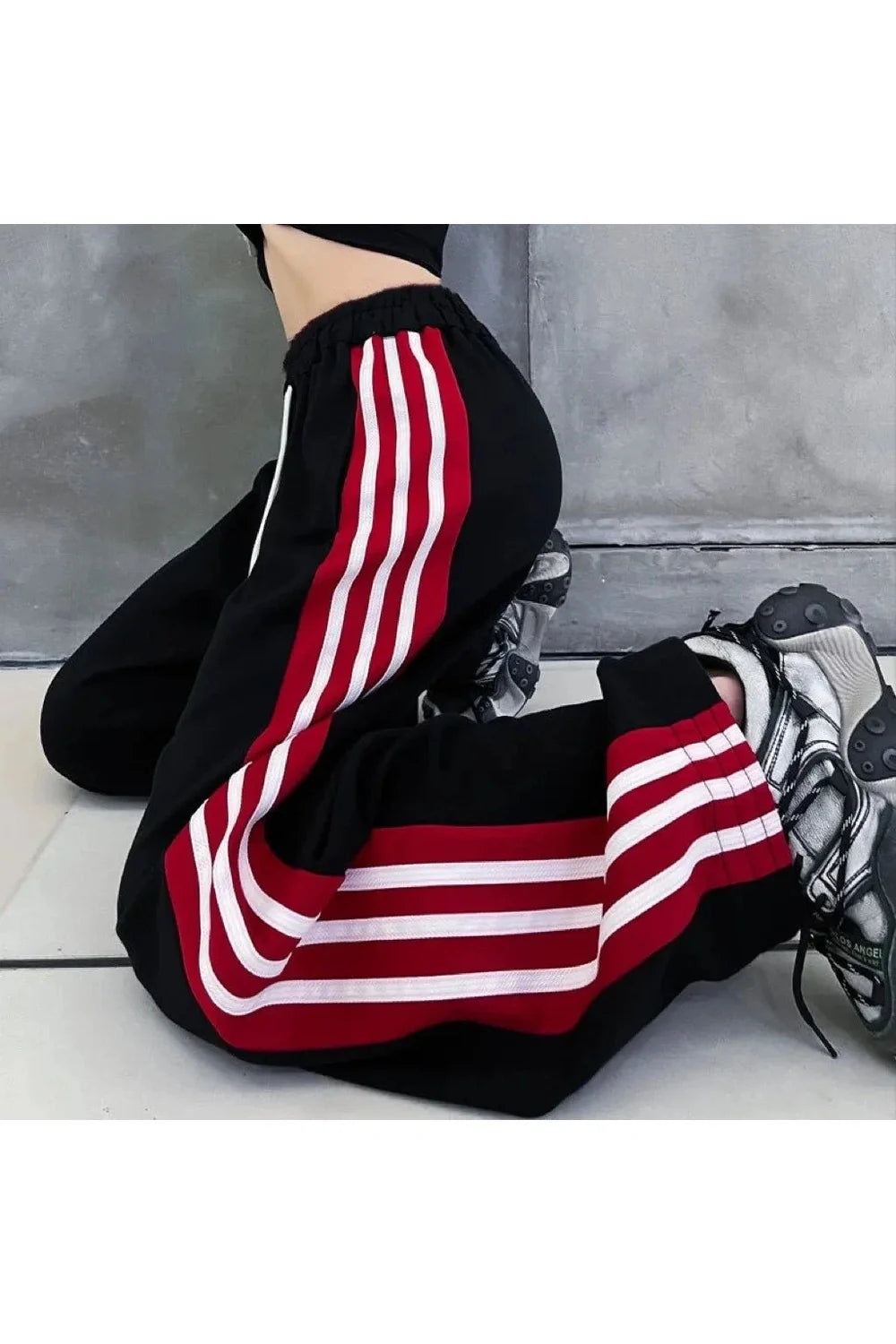 Y2K Striped Baggy Joggers