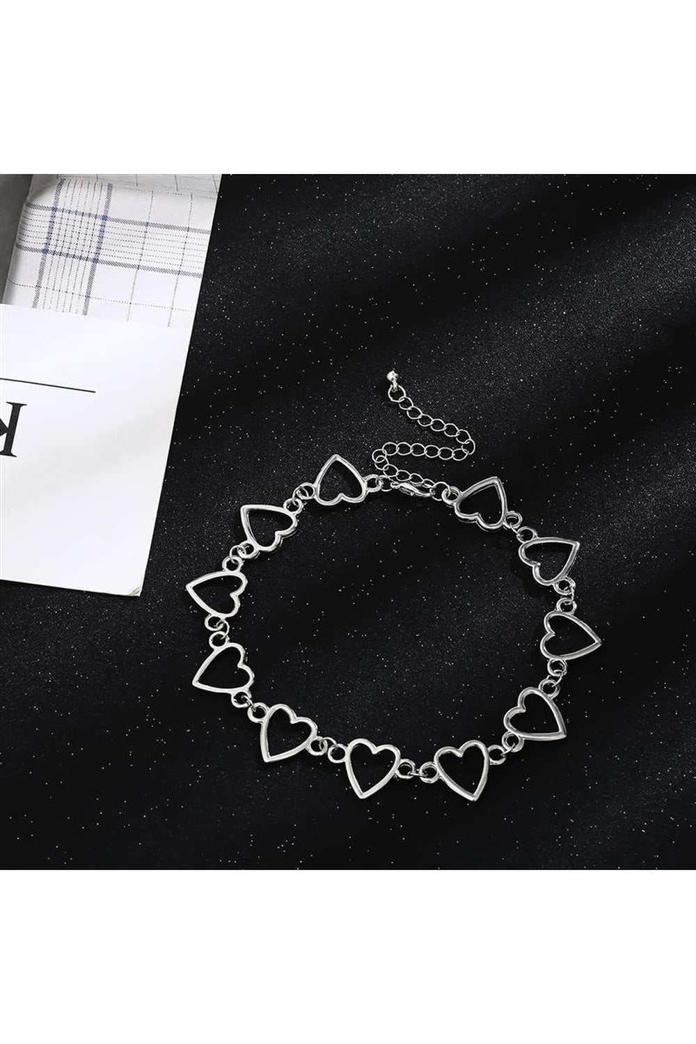 Collier à breloques en forme de cœur romantique