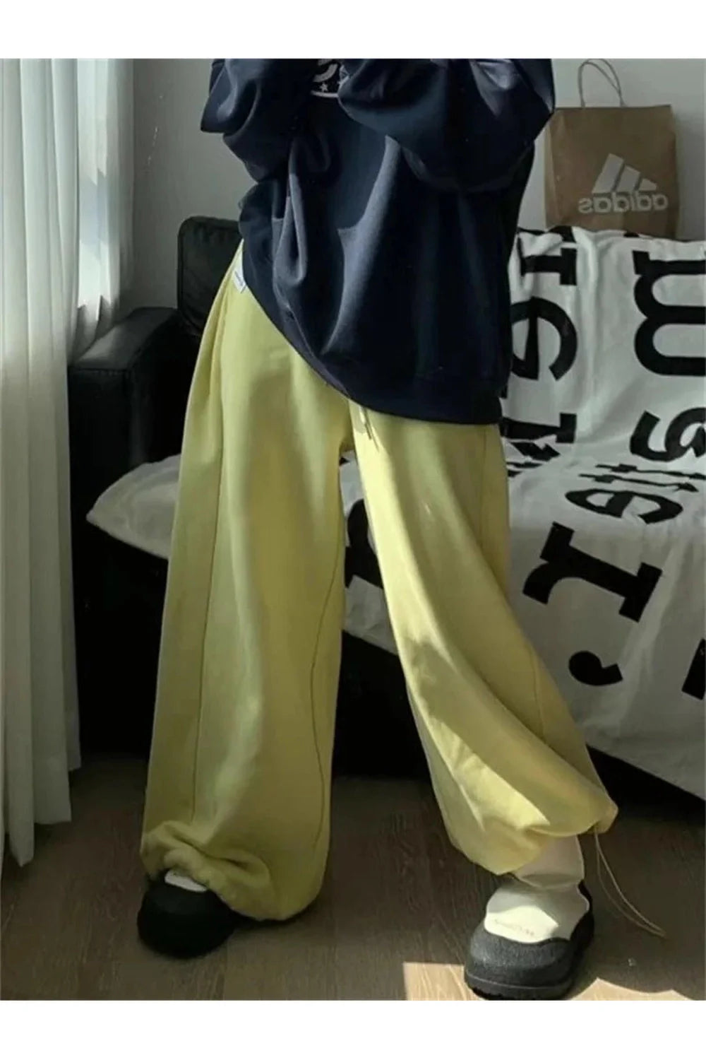 Yellow Fleece-lined Sweatpants