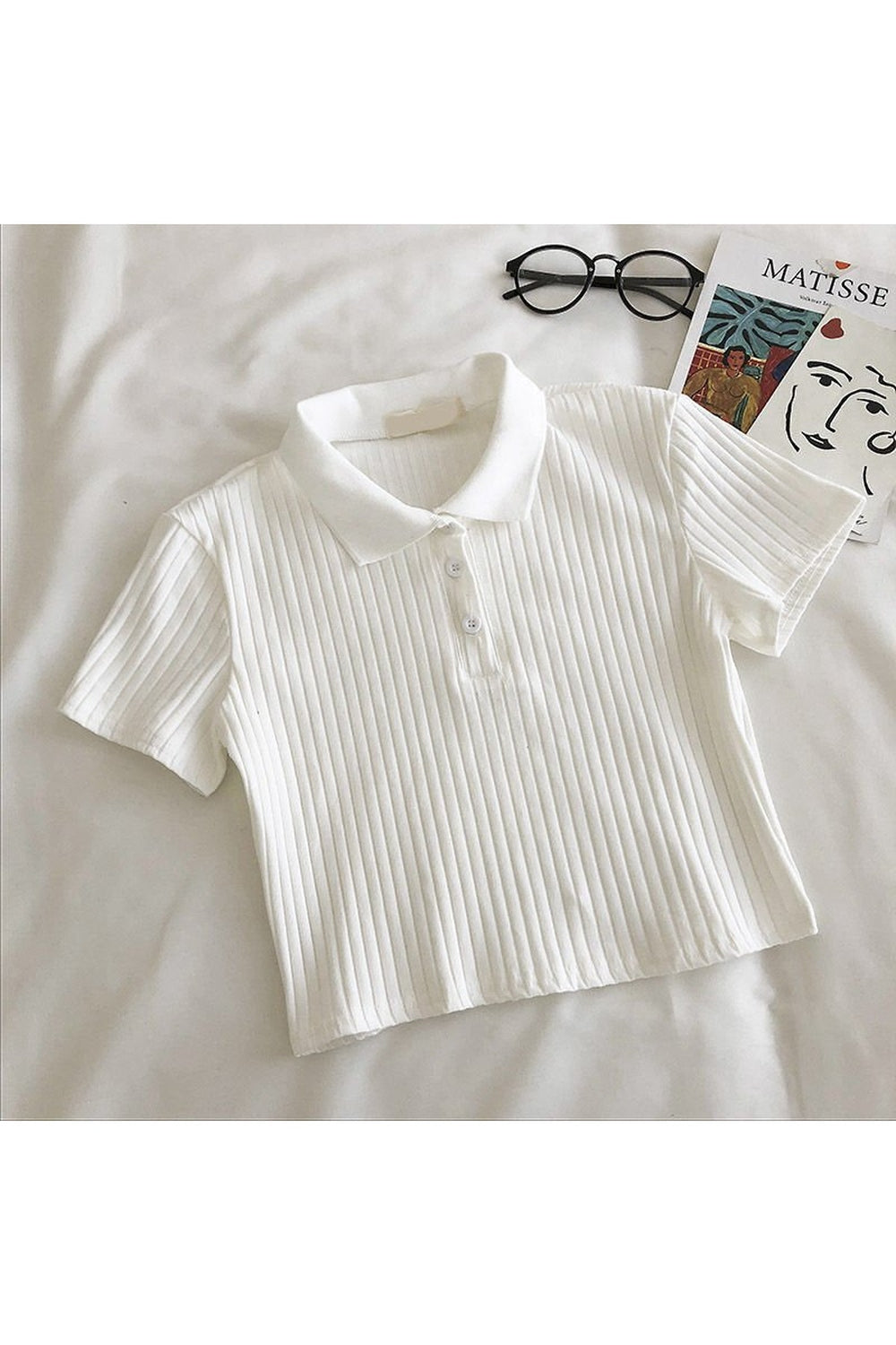 Youth Cropped Knitted Blouse