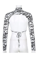 Zebra Print Backless Crop Top