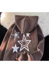 Fall Zip-up Star Hoodie Jacket