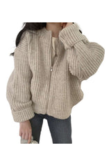 Fall Zipper Knitted Cardigan Sweater